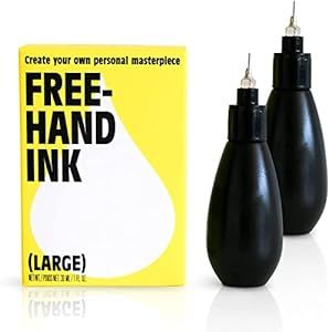 Inkbox Freehand Ink Temporary Tattoos | Lasts Up to 2 Weeks | best for Artists, Long Lasting Temp Kit Tattoos, and Temporary Tattoo Drawing (1 Fl Ounce (Pack of 2))