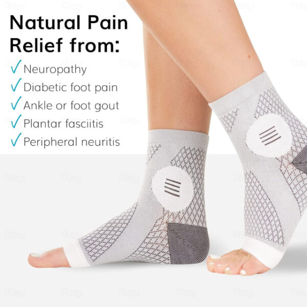 1 Pair Neuropathy Socks for Women and Men - Toeless Compression Socks Foot Neuropathy Socks, Peripheral Neuropathy Socks, Diabetic Neuropathy Socks, A