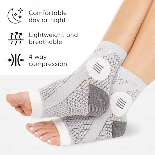 1 Pair Neuropathy Socks for Women and Men - Toeless Compression Socks Foot Neuropathy Socks, Peripheral Neuropathy Socks, Diabetic Neuropathy Socks, A