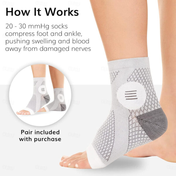 1 Pair Neuropathy Socks for Women and Men - Toeless Compression Socks Foot Neuropathy Socks, Peripheral Neuropathy Socks, Diabetic Neuropathy Socks, A