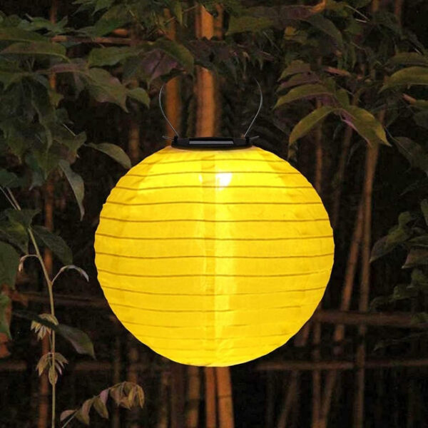 12" Solar Powered Lanterns Waterproof Outdoor Nylon Cloth Paper Lantern Lamps Garden Hanging Paper Lanterns 2024 - US $5.99