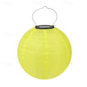 12" Solar Powered Lanterns Waterproof Outdoor Nylon Cloth Paper Lantern Lamps Garden Hanging Paper Lanterns 2024 - US $5.99