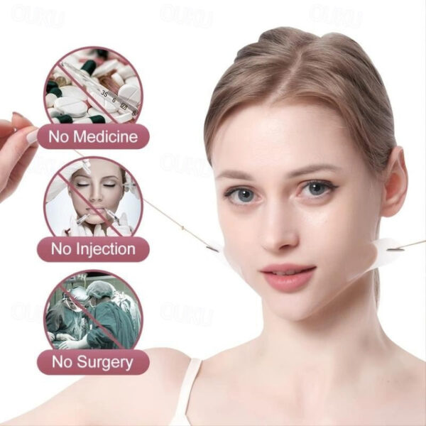 40PCS Face Lift Tapes Sticker With 8 Fixed Rope, Instant V-shape Face Lift Bands, Face Lifting Tapes Double Chin Reducer Face Wrinkle Patches 2024 - U