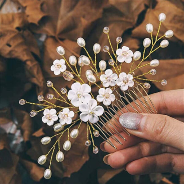 Bridal Headwear European and American Style Hair Accessories Handmade Soft Pottery Pearl Hair Comb Wedding Accessories 2024 - US $12.49