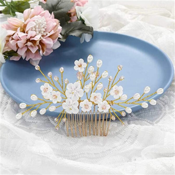 Bridal Headwear European and American Style Hair Accessories Handmade Soft Pottery Pearl Hair Comb Wedding Accessories 2024 - US $12.49