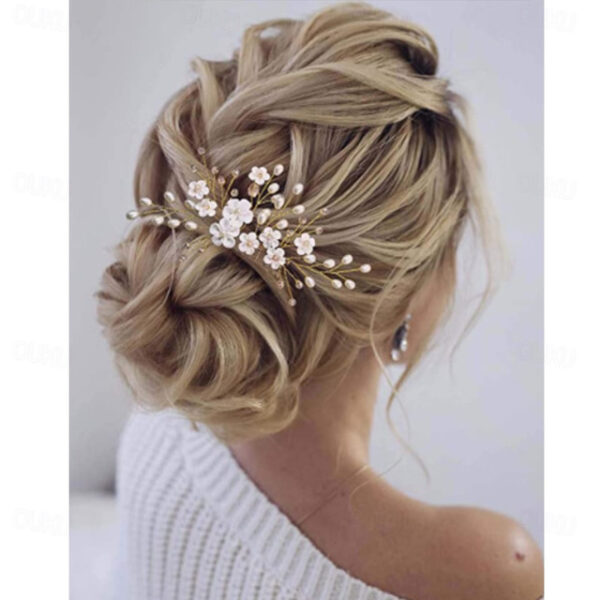 Bridal Headwear European and American Style Hair Accessories Handmade Soft Pottery Pearl Hair Comb Wedding Accessories 2024 - US $12.49