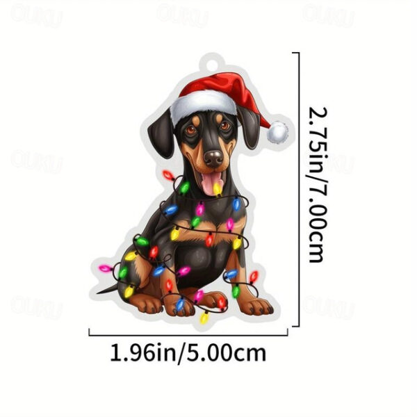 Christmas Dog Tree Decoration, Birthday Parties Xmas Ornament, Adds A Spooky Touch To Your Car Rearview Mirror And Christmas Tree Decorations Keychain