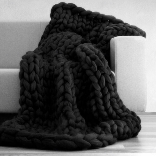 Chunky Knit Throw Blanket Super Thick Wool Handwoven Blanket Sofa Blanket Cover Blanket Knitting Thick Thread Blanket 2024 - US $27.99