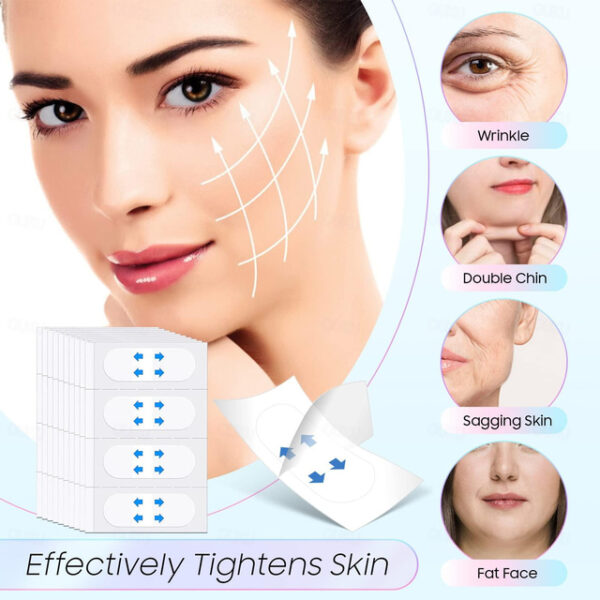 Face Lift Tape Wrinkle Patches - Face Tape Lifting Invisible, Instant Face Lift V-shaped Face, Makeup Tool Smooth Facial Double Chin Wrinkles Lift Sag