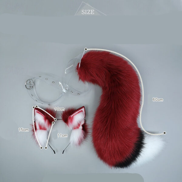 Furry Fox Wolf Headband Tail Flexible Faux Fur Ears Carnival Party Cosplay Costumes Fursuit Accessory Set 2024 - US $43.99