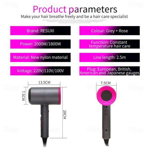 Hair Dryer Household High Power Negative Ion Hair Dryer Wholesale Hammer Hair Dryer Hotel Hair Dryer 2024 - US $47.99