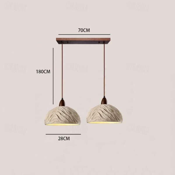 LED Pendant Light 3-Color Light 28/70/100cm 1/2/3-Light Industrial Wood Cement Japanese Antique Style E26/E27 Base Chandelier Ceiling Light Decor Hang