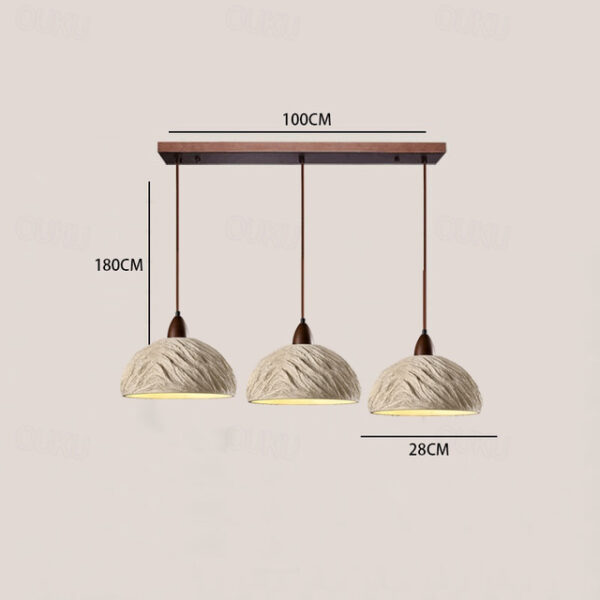 LED Pendant Light 3-Color Light 28/70/100cm 1/2/3-Light Industrial Wood Cement Japanese Antique Style E26/E27 Base Chandelier Ceiling Light Decor Hang