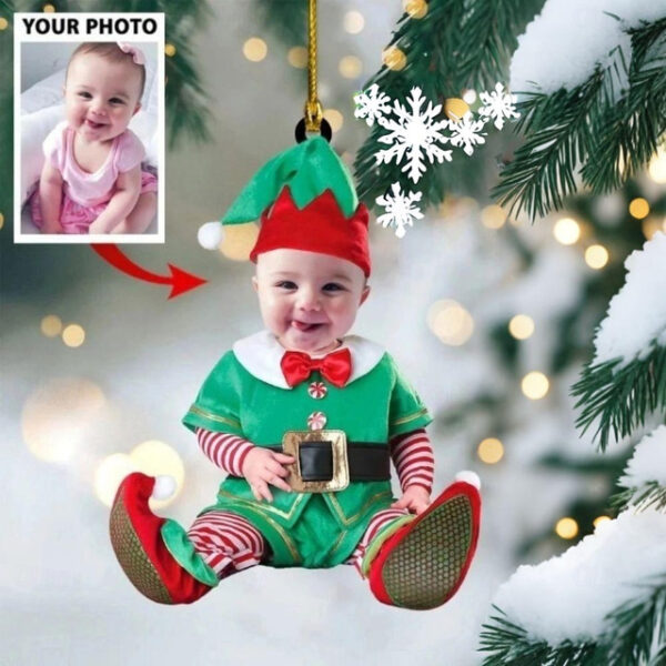 Personalized Photo Hanging Ornaments Acrylic 2D Custom Elf Baby Face Hanging Tree Ornaments Hanging Decoration Hanging Pendant Gifts 2024 - US $6.99