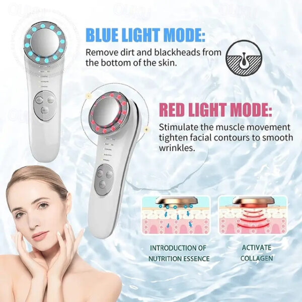 Portable Galvanic Facial Machine 7 In 1 High Frequency Face Massager Microcurrent Skin Firming Machine Skin Improve Roller Tools 2024 - US $27.99