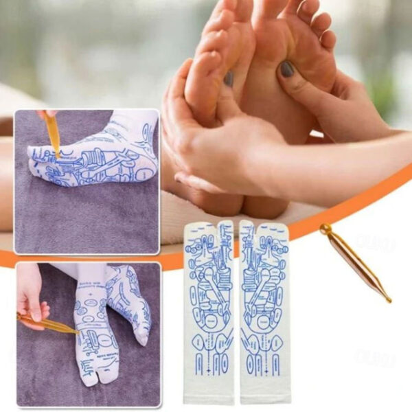 Reflexology Socks with Trigger Point Massage Tool,Mother's Day Gift The Magical Meridian Socks Traditional Chinese Acupoint Socks for Heritage and Wel