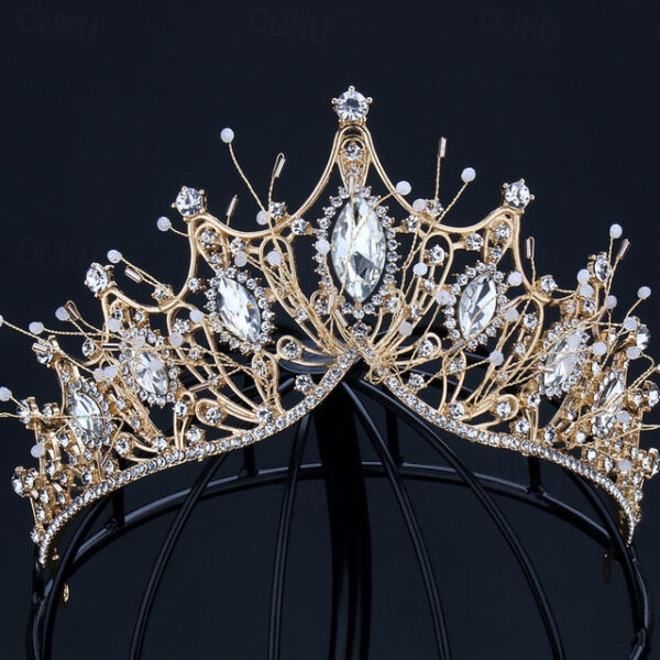 Rhinestone Alloy Big Crown Handmade Accessories Atmospheric Styling Hair Accessories Golden Dress Crown 2024 - US $13.49