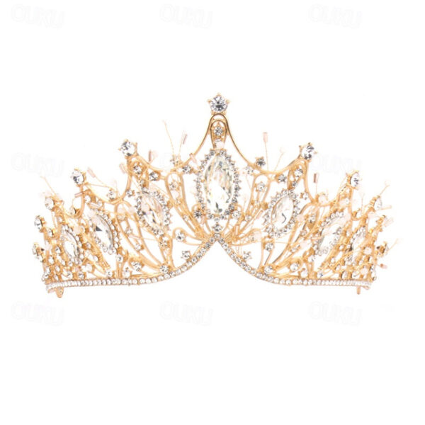 Rhinestone Alloy Big Crown Handmade Accessories Atmospheric Styling Hair Accessories Golden Dress Crown 2024 - US $13.49