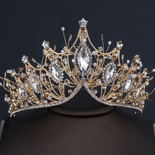 Rhinestone Alloy Big Crown Handmade Accessories Atmospheric Styling Hair Accessories Golden Dress Crown 2024 - US $13.49