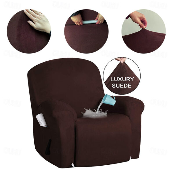 Solid color all-wrap waterproof suede recliner cover Simple protective cover Super smooth Rocking chair cover recliner cover 2024 - US $30.99