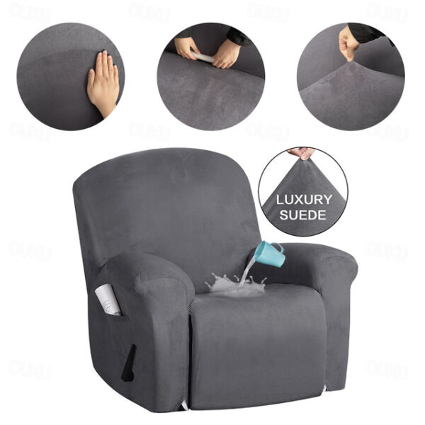 Solid color all-wrap waterproof suede recliner cover Simple protective cover Super smooth Rocking chair cover recliner cover 2024 - US $30.99