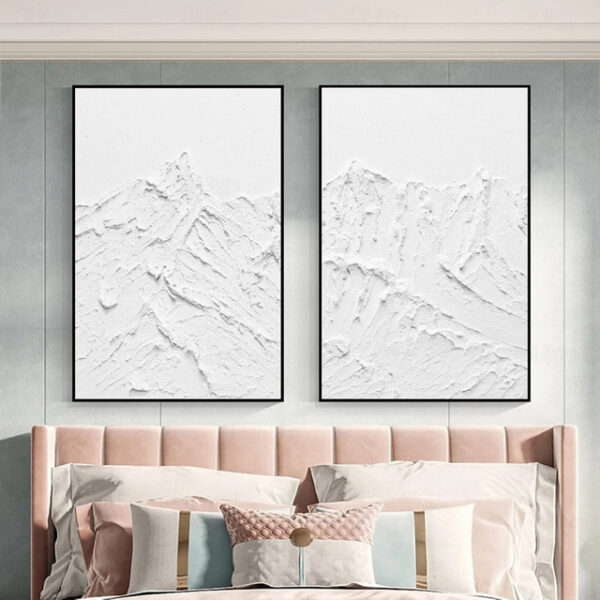 Wabi sabi artwork hand painted white Abstract Art White painting Wabi-Sabi Wall Art white Textured oil painting Wall Art Set of 2 white Wall Art white