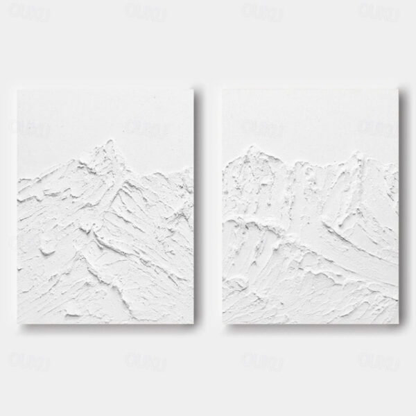 Wabi sabi artwork hand painted white Abstract Art White painting Wabi-Sabi Wall Art white Textured oil painting Wall Art Set of 2 white Wall Art white